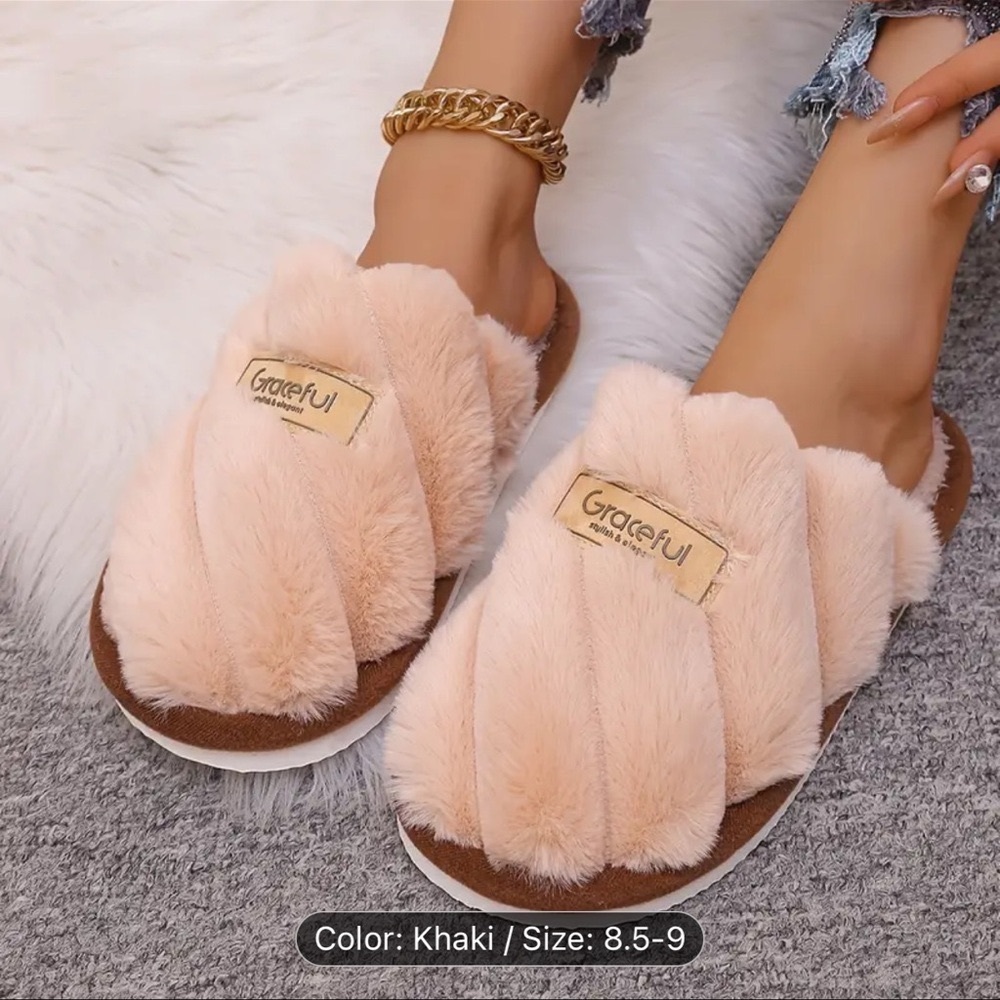 NWT Graceful Women's Fuzzy Slippers Pick One.  assortment of colors.